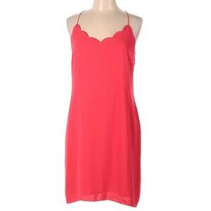 J. Crew Scalloped Tank Dress Salmon Pink Slip Dress Size 10 Party Wedding Vacay